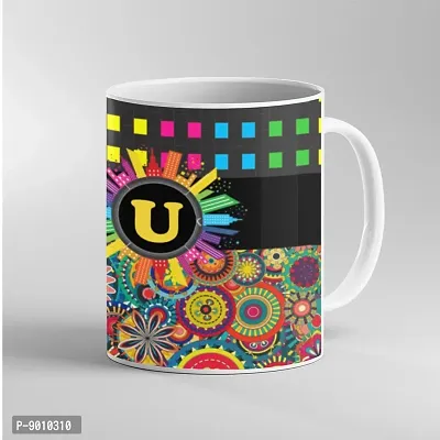Printed Alphabet U Ceramic Coffee Mug  Coffe Cup  Birhday Gifts  Best Gift  Happy Birthday For Wife For Husband For Girls For Boys  For Kids-thumb3