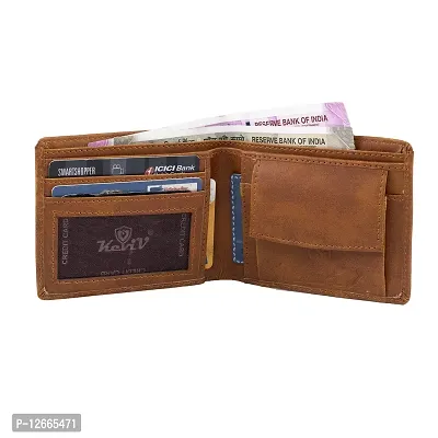 Kevivreg; Genuine Leather Wallet for Men || Men's Wallet || (Tan)-thumb4