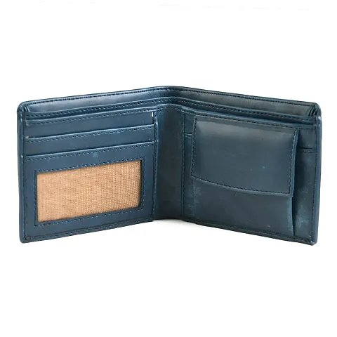 VIE ELEGANTO Leather Wallet for Mens Ultra Strong Stitching | 3 Card Slots | 2 Currency Compartments | 1 Coin Pocket (Black)