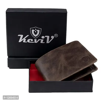 Kevivreg; Genuine Leather Wallet for Men || Men's Wallet || (Brown)-thumb5