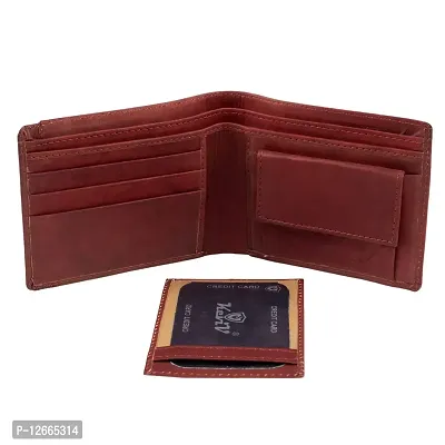 Kevivreg; Genuine Leather Wallet for Men / Men's Wallets (Red)-thumb5