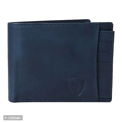 Keviv? Genuine Leather Wallet for Men EXTRANAL Card Holder Wallet (Blue)