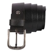 Stylish Black Genuine Leather Wide Belt For Men-thumb4