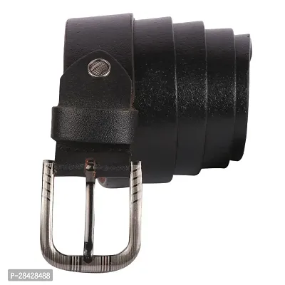 Stylish Black Genuine Leather Wide Belt For Men-thumb5