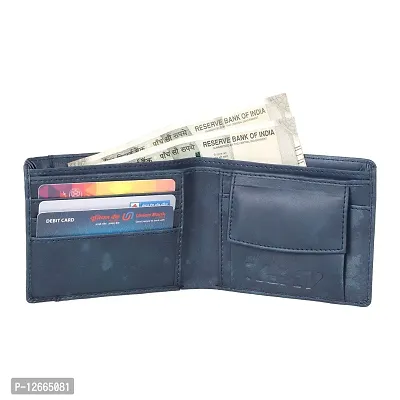 Keviv? Genuine Leather Wallet for Men EXTRANAL Card Holder Wallet (Blue)-thumb3