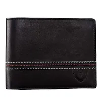 Kevivreg; Genuine Leather Wallet for Men- Men's Wallet (Black)-thumb1