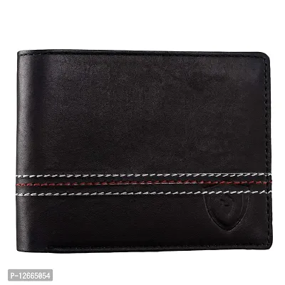 Kevivreg; Genuine Leather Wallet for Men- Men's Wallet (Black)-thumb2