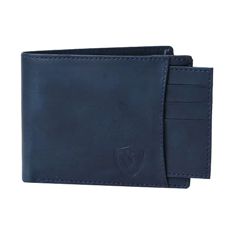 Kevivreg; Genuine Leather Wallet for Men (GW120-A) (Blue)