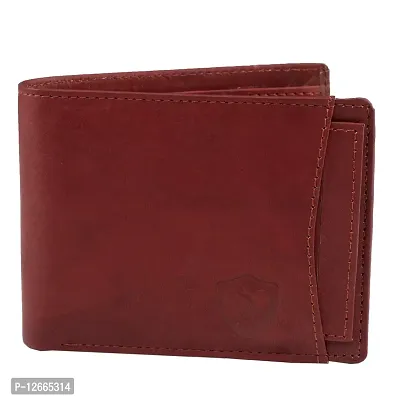 Kevivreg; Genuine Leather Wallet for Men / Men's Wallets (Red)-thumb2