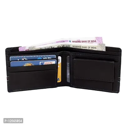 Kevivreg; Genuine Leather Wallet for Men- Men's Wallet (Black)-thumb3