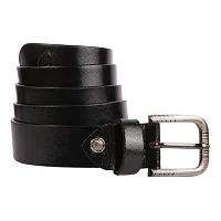 Stylish Black Genuine Leather Wide Belt For Men-thumb3