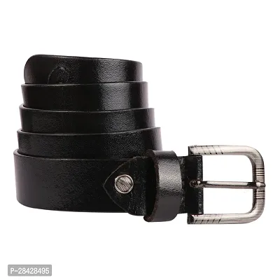 Stylish Black Genuine Leather Wide Belt For Men-thumb4