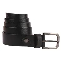 Stylish Black Genuine Leather Wide Belt For Men-thumb3