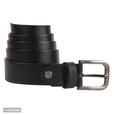 Stylish Black Genuine Leather Wide Belt For Men-thumb4