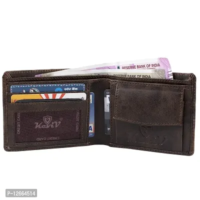 Kevivreg; Genuine Leather Wallet for Men || Men's Wallet || (Brown)-thumb3