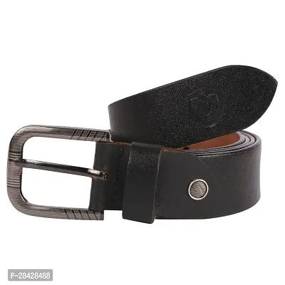 Stylish Black Genuine Leather Wide Belt For Men-thumb3