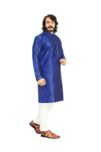 Great Choice Men's Silk Ethnic Festival Wear Kurta (Blue); Size: XX-Large - keri_010-thumb2