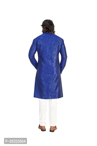 Great Choice Men's Silk Ethnic Festival Wear Kurta (Blue); Size: XX-Large - keri_010-thumb5