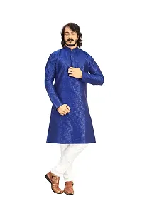 Great Choice Men's Silk Ethnic Festival Wear Kurta (Blue); Size: XX-Large - keri_010-thumb1