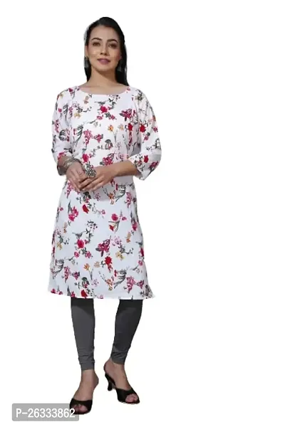 Great Choice Women's Floral Print Crepe, Silk Maternity Straight Feeding Kurti?-thumb2