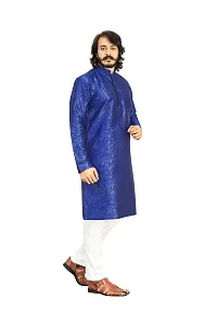 Great Choice Men's Silk Ethnic Festival Wear Kurta (Blue); Size: X-Small - keri_010-thumb2