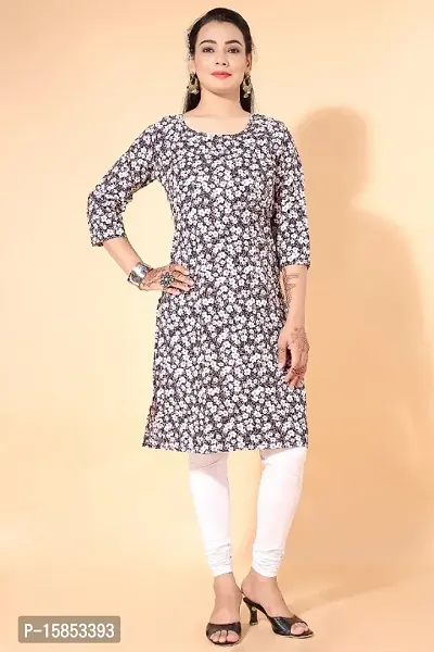 Printed Womens Crepe Kurti-thumb0