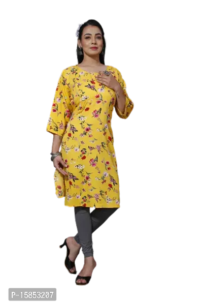 Floral printed Womens Feeding Crepe Kurti-thumb0