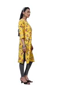 Floral printed Womens Feeding Crepe Kurti-thumb1