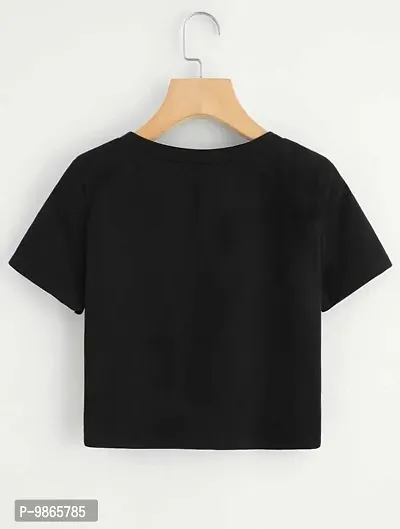 Black Crop Top for Women (Black_M)-thumb3