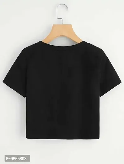 Black Crop Top for Women (Black_S)-thumb3