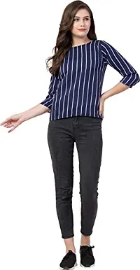 TUSI Fashion Women's Regular Fit Printed Casual Combo Tops (Large, Blue)-thumb4