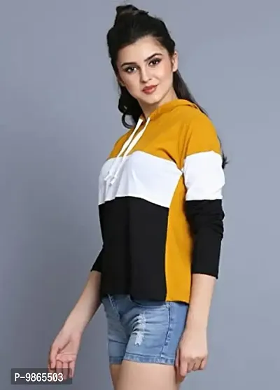 Piku Fashion Women's Hoodie Full Sleeves Cotton Blend Stylish T-Shirt-thumb3