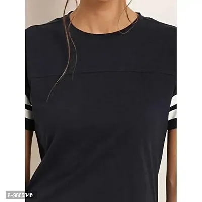 FASHIONARI Women's Cotton Trendy Stylish T-Shirt (Black, Large)-thumb3
