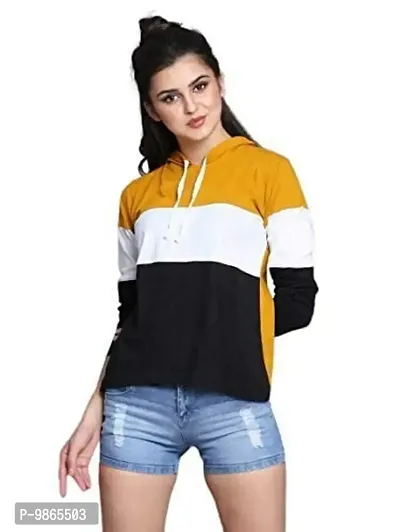 Piku Fashion Women's Hoodie Full Sleeves Cotton Blend Stylish T-Shirt-thumb0