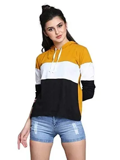 Piku Fashion Women's Hoodie Full Sleeves Cotton Blend Stylish T-Shirt