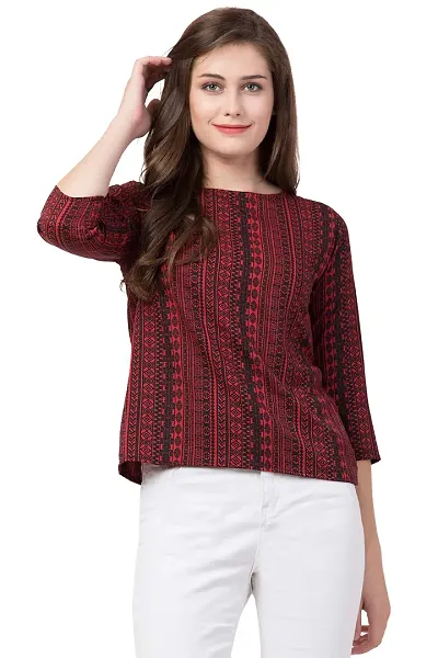 Women's Beautiful Print Top (Red)