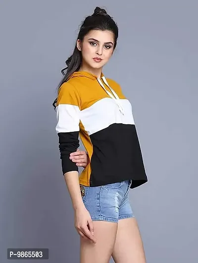 Piku Fashion Women's Hoodie Full Sleeves Cotton Blend Stylish T-Shirt-thumb2