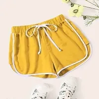 TUSI Women & Girl's Regular Viscose Printed Cotton Shorts (M, Yellow)-thumb1