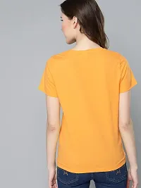 Gold Mines Round Neck Half Sleeve Plain-Solid Women's Mustard::Mustard Cotton T Shirt Combo of 2-thumb2