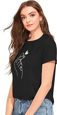 Women Cotton Graphic Print Regular Fit Stylish Tshirt-thumb1