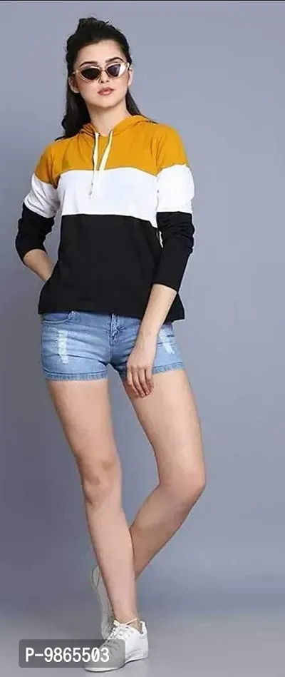 Piku Fashion Women's Hoodie Full Sleeves Cotton Blend Stylish T-Shirt-thumb5
