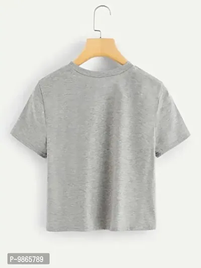 Women's Cotton Printed Crop Top (Grey_XL)-thumb2