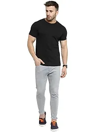 TUSI Men's Cotton Half Sleeve Regular Fit Plain T-Shirt (Medium, Black)-thumb3