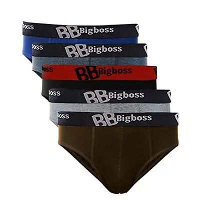 Dollar Bigboss Men's Cotton Briefs (Pack of 5) Color May Vary