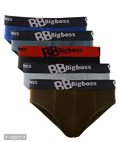 Dollar Bigboss Men's Cotton Briefs (Pack of 5) Color May Vary-thumb0