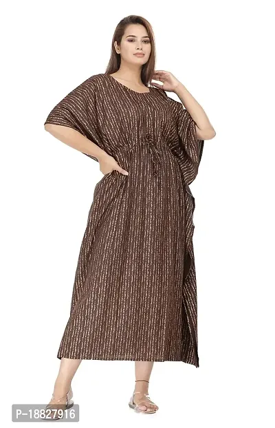 shreemeera Rayon Coffee Kaftan Kurti/Dress for Women (Brown)-thumb0