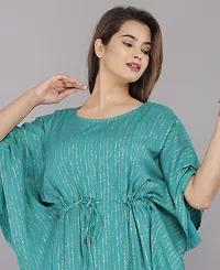 shreemeera Rayon Bottle Green Kaftan Kurti/Dress for Women (Green)-thumb3