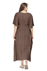 shreemeera Rayon Coffee Kaftan Kurti/Dress for Women (Brown)-thumb4