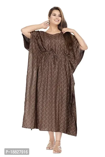 shreemeera Rayon Coffee Kaftan Kurti/Dress for Women (Brown)-thumb2