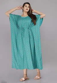 shreemeera Rayon Bottle Green Kaftan Kurti/Dress for Women (Green)-thumb4